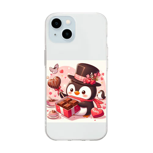 チョコプレゼンツペンギン Soft Clear Smartphone Case