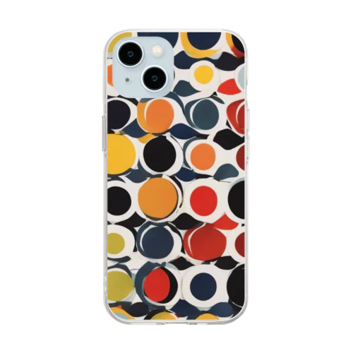 北欧　ドット柄　マリメッコ風　Scandinavian dot pattern Soft Clear Smartphone Case