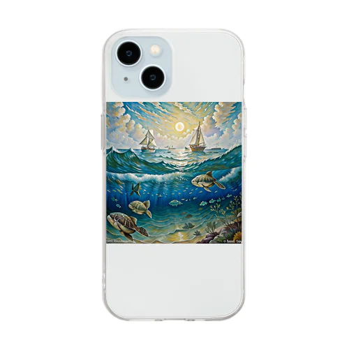 海の生き物 Soft Clear Smartphone Case