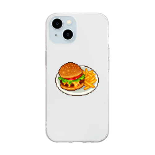 トマトレタスチーズバーガー＆ポテト Soft Clear Smartphone Case