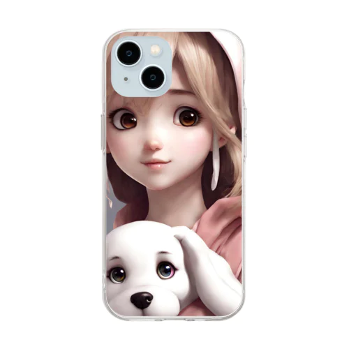 犬大好き子さん Soft Clear Smartphone Case