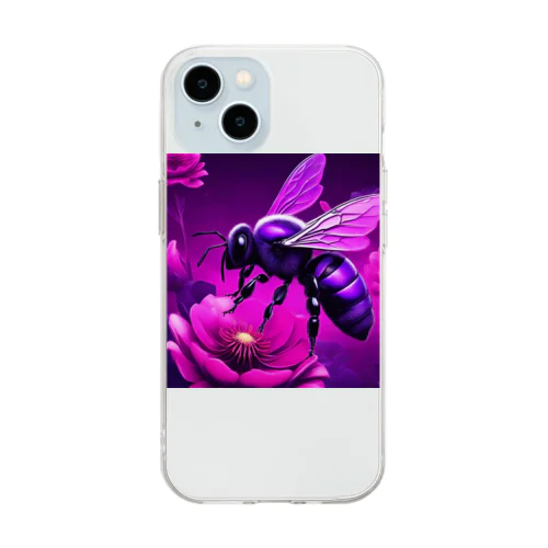 蜜を吸うハチ Soft Clear Smartphone Case