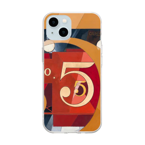 チャールズ・デムス charles demuth No5 金のNo.5 Soft Clear Smartphone Case