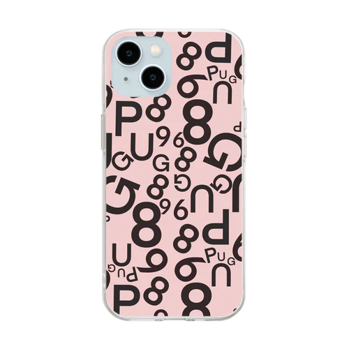 パグ　ロゴ　 Soft Clear Smartphone Case