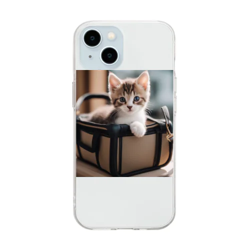 かわいい子猫には旅をさせよ！ Soft Clear Smartphone Case