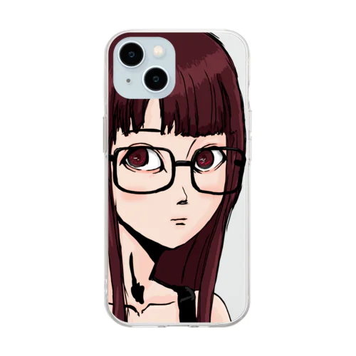 眼鏡女子 Soft Clear Smartphone Case