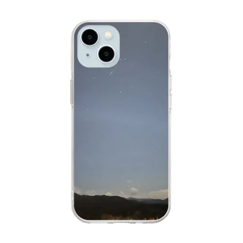 夜空を見上げるとオリオン座 Soft Clear Smartphone Case