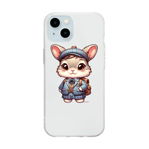 さぁ学校へ行こう　うさぴ Soft Clear Smartphone Case