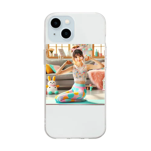 かわいい女の子 Soft Clear Smartphone Case