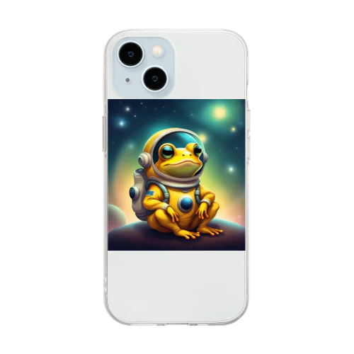 カエルの宇宙飛行士 Soft Clear Smartphone Case