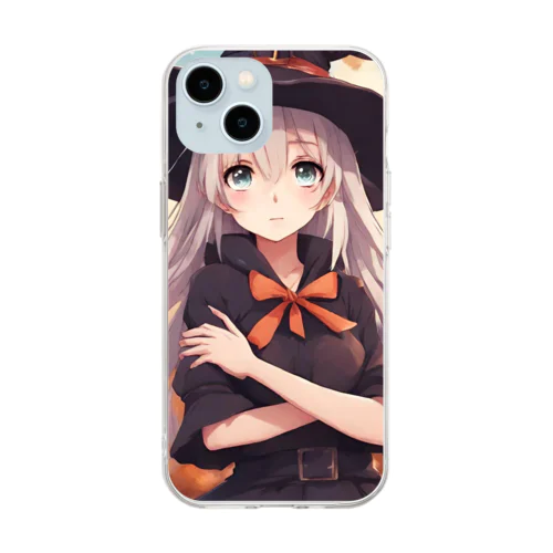 秋の魔女っ子さん Soft Clear Smartphone Case