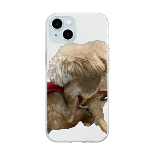 犬　ガジガジ Soft Clear Smartphone Case