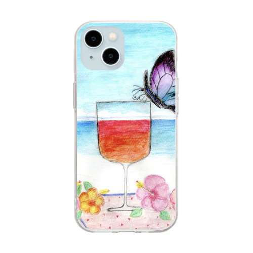 海辺のCafeテラス Soft Clear Smartphone Case