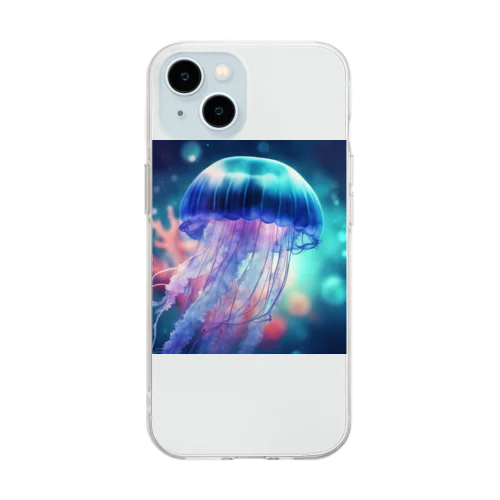 クラゲ宇宙 Soft Clear Smartphone Case