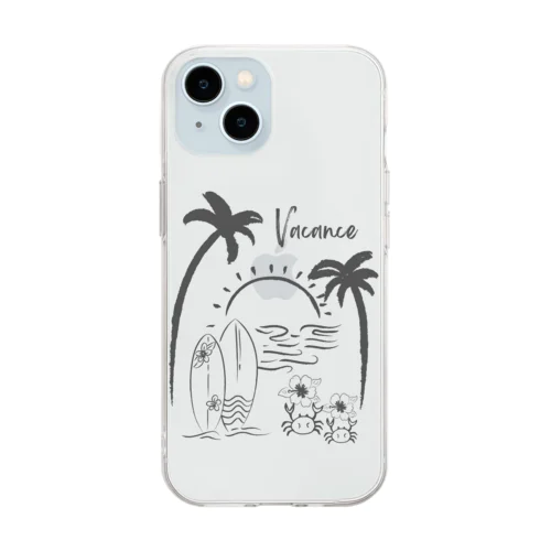 バカンス Soft Clear Smartphone Case