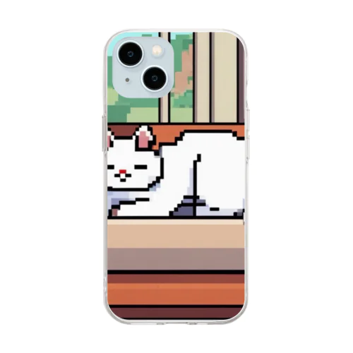 くつろぐ猫 Soft Clear Smartphone Case
