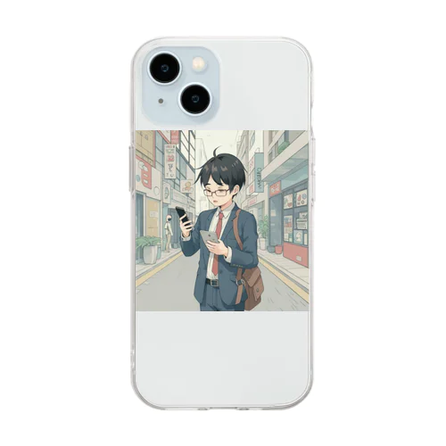 ダブルスマホ＠サラリーマン Soft Clear Smartphone Case