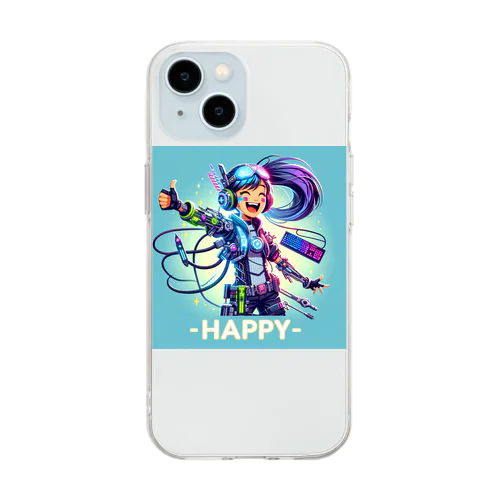 ゲーミング少女ピーシーツー Soft Clear Smartphone Case