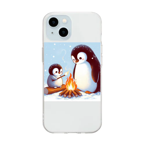 ペンギンの進化 Soft Clear Smartphone Case