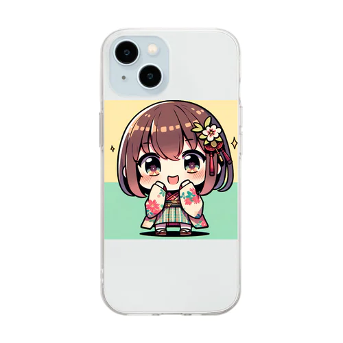 和服女子 Soft Clear Smartphone Case