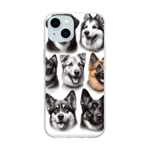 かっこいい大型犬 Soft Clear Smartphone Case