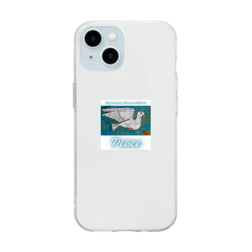 Peace　平和の鳩 Soft Clear Smartphone Case