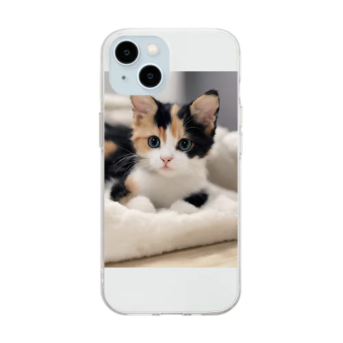 愛らしい子猫ちゃん Soft Clear Smartphone Case