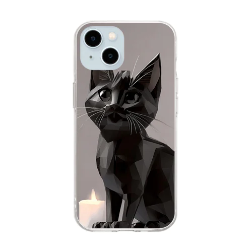 神秘的な猫シリーズ Soft Clear Smartphone Case