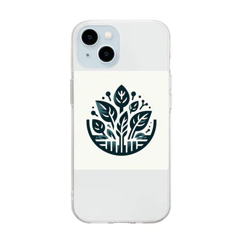 ほうれん草、緑、持続可能 Soft Clear Smartphone Case