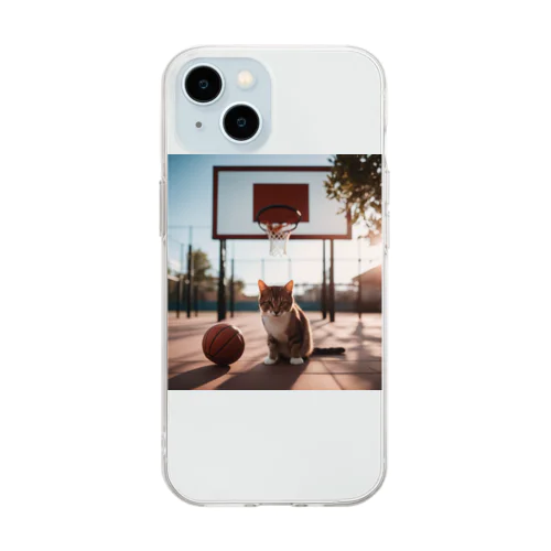 バスケ猫 Soft Clear Smartphone Case