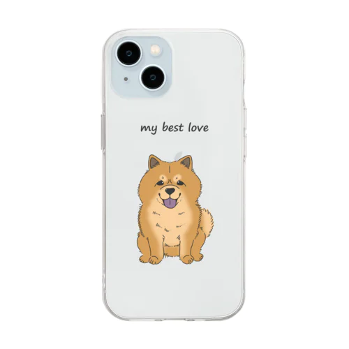 Oh my dog！チャウチャウ(レッド) Soft Clear Smartphone Case