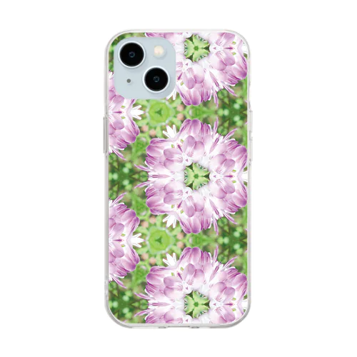 #08れんげ Soft Clear Smartphone Case