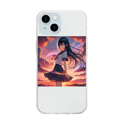 ファンタジー女子高生 Soft Clear Smartphone Case