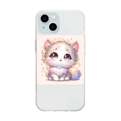 子猫イラスト Soft Clear Smartphone Case