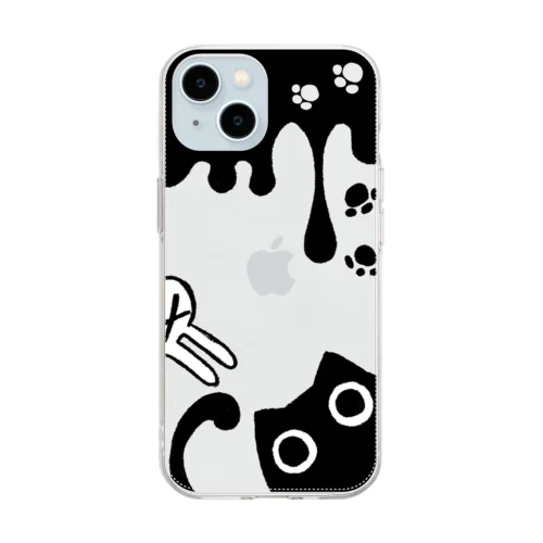 猫とうさぎケース Soft Clear Smartphone Case