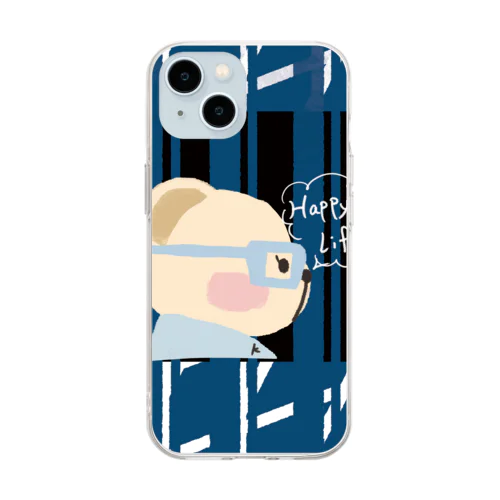 おしゃれな着せかえくま Soft Clear Smartphone Case