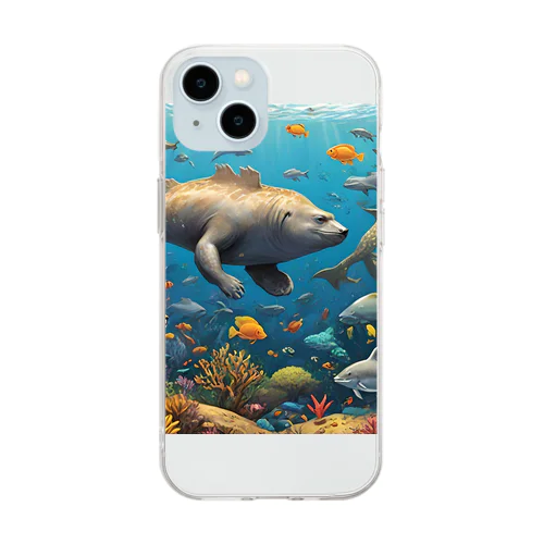 見るも奇妙な合体動物たち fusion animals<<妄想アニマルズ>> Soft Clear Smartphone Case