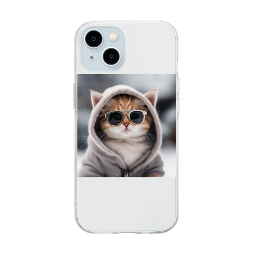 グラサン猫7 Soft Clear Smartphone Case