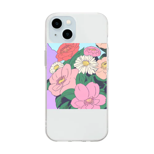 花に囲まれた日常 Soft Clear Smartphone Case