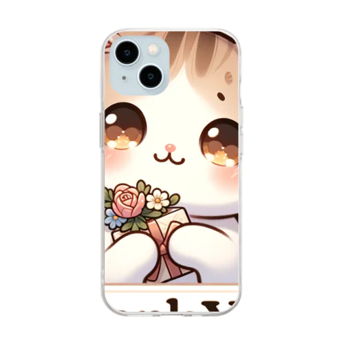 Thank cat Soft Clear Smartphone Case