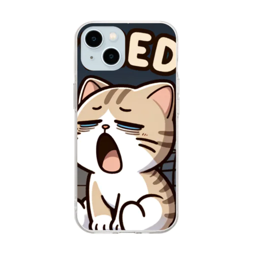 Tired cat7 Soft Clear Smartphone Case