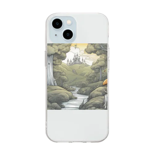 ファンタジー風景 Soft Clear Smartphone Case