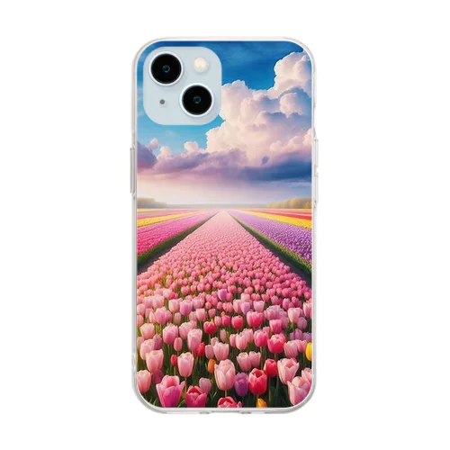 壮大な風景✨チューリップ🌷バージョン🌈 Soft Clear Smartphone Case