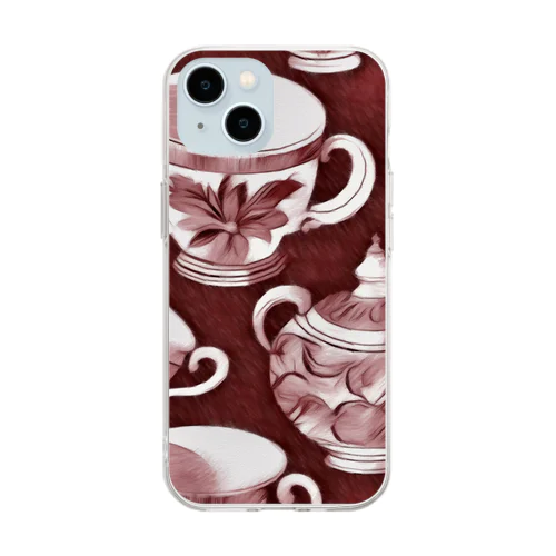 花の詩カップ(The Flower Poetry Cup) Soft Clear Smartphone Case