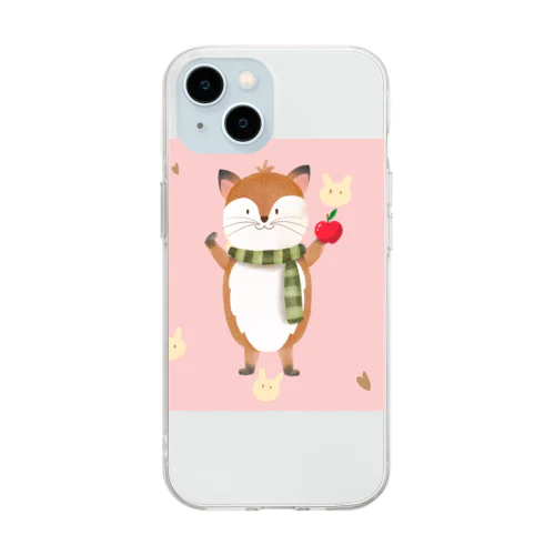 キツネ君と遊ぼ Soft Clear Smartphone Case