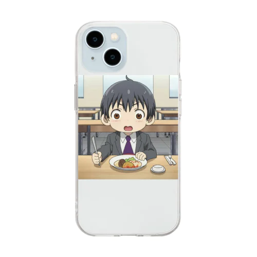 社員食堂＠サラリーマン Soft Clear Smartphone Case