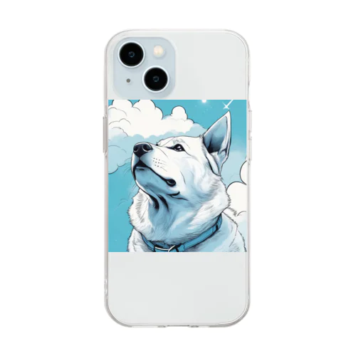 我思う、我は秋田犬。 Soft Clear Smartphone Case