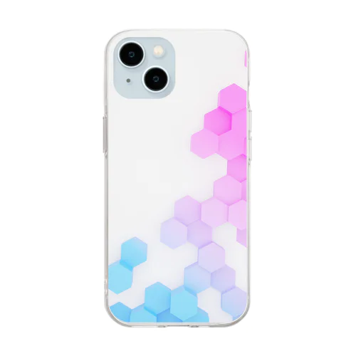 ハニカム柄 Soft Clear Smartphone Case