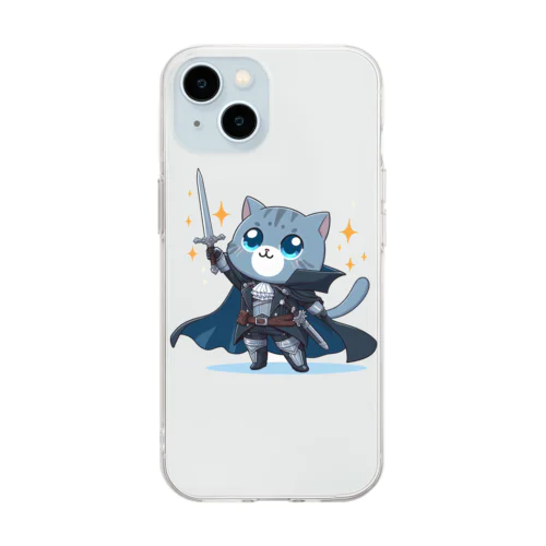 ファンタジー猫シリーズ・勇者 Soft Clear Smartphone Case