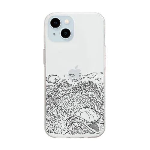 サンゴ塗り絵 Soft Clear Smartphone Case